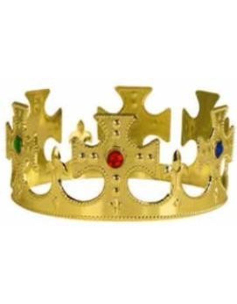 Gold Adjustable Jewel Plastic King's Crown