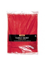 Apple Red Solid Colour Plastic Table Skirt