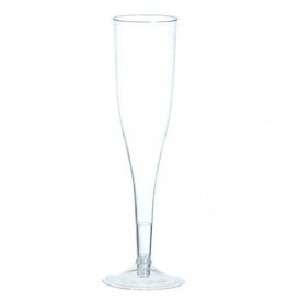 Clear Plastic Champagne Flutes Big Party Pack (20)