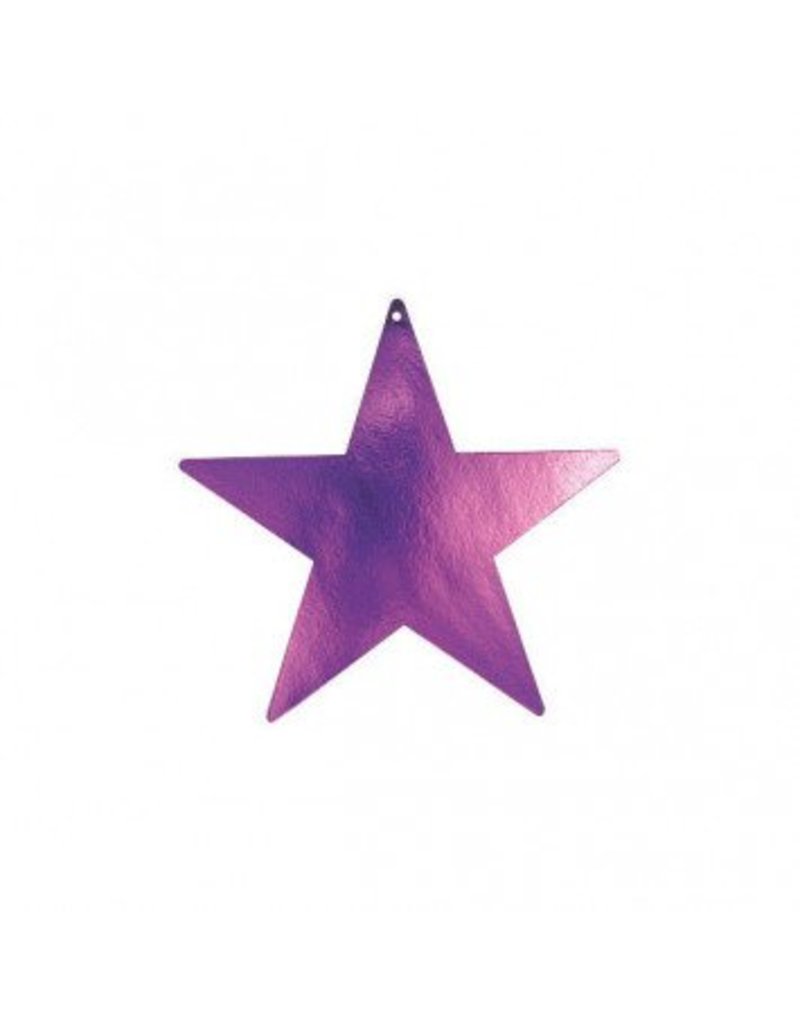Purple Bulk Foil Star Cutouts 9"
