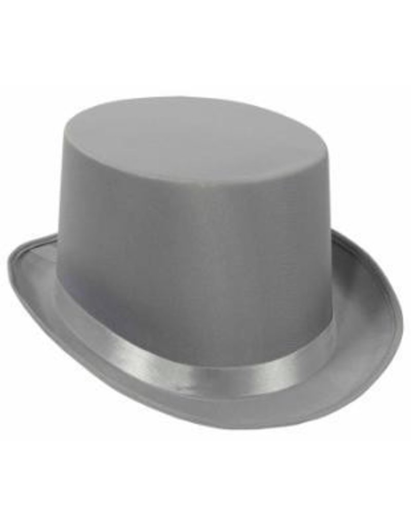Gray Satin Sleek Top Hat