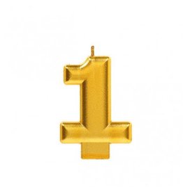 Numeral Metallic Candle #1 - Gold