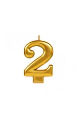 Numeral Metallic Candle #2 - Gold