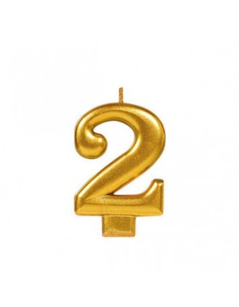 Numeral Metallic Candle #2 - Gold