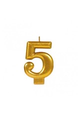 Numeral Metallic Candle #5 - Gold