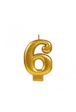 Numeral Metallic Candle #6 - Gold