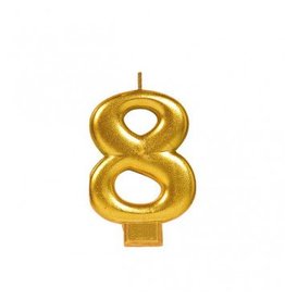 Numeral Metallic Candle #8 - Gold
