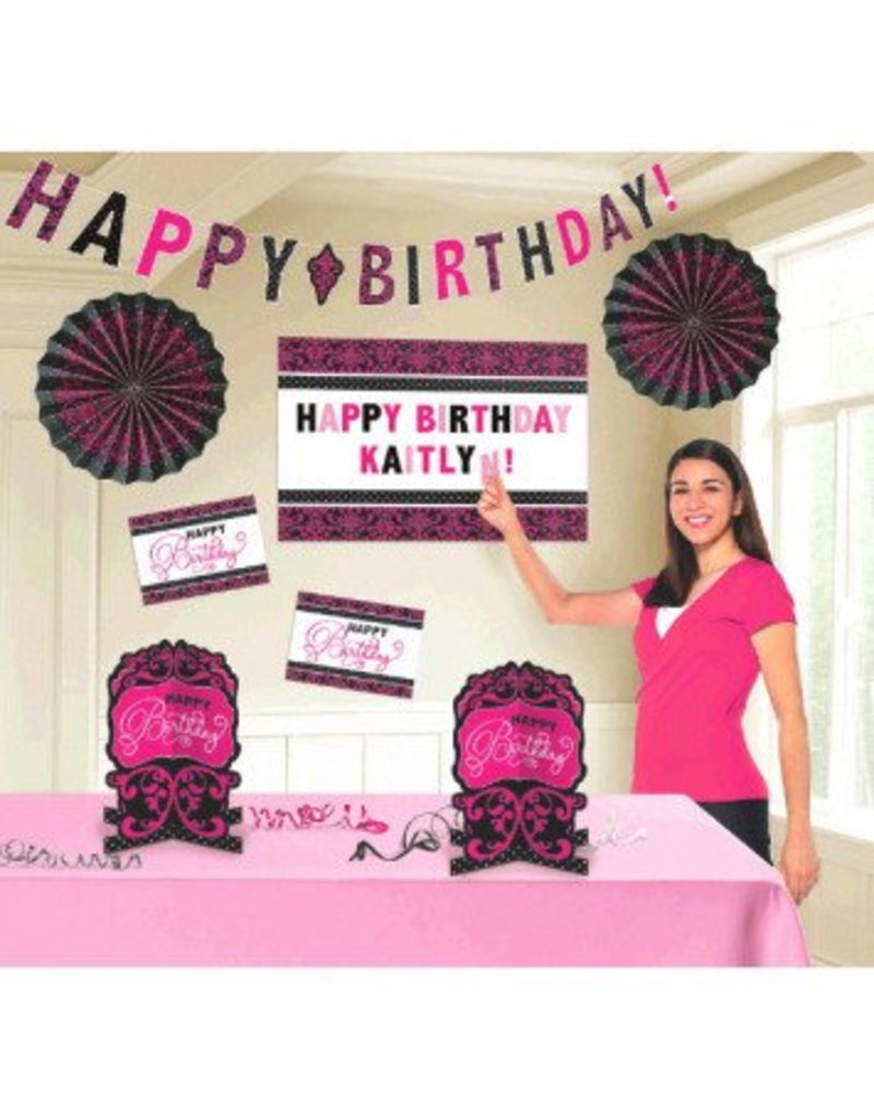 Black & Pink Customizable Room Decorating Kit