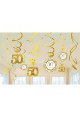 50th Anniversary Value Pack Hanging Decorations Gold