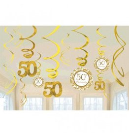 50th Anniversary Value Pack Hanging Decorations Gold