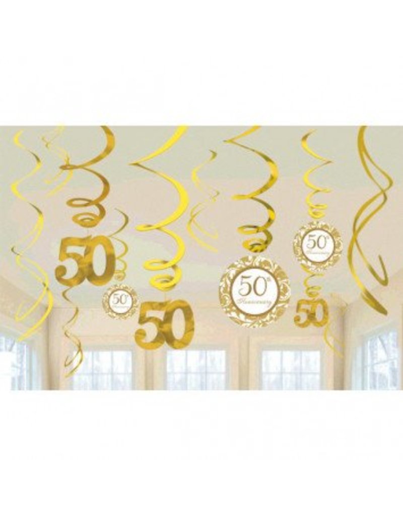 50th Anniversary Value Pack Hanging Decorations Gold