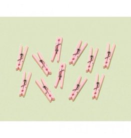 Pink Clothespin Baby Shower Favour Charms (24)