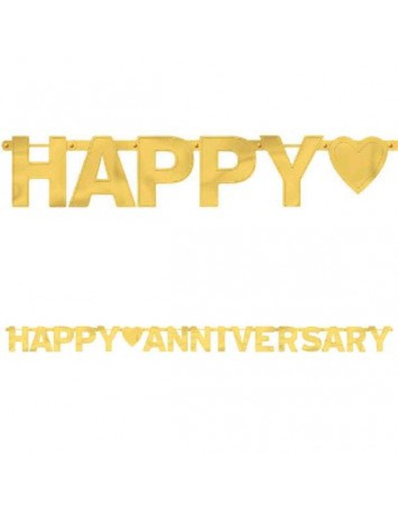 Happy Anniversary Gold - Large Foil Letter Banner