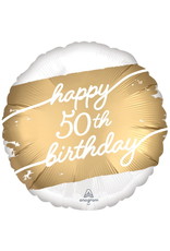 Golden Age 50 Satin 18" Mylar Balloon