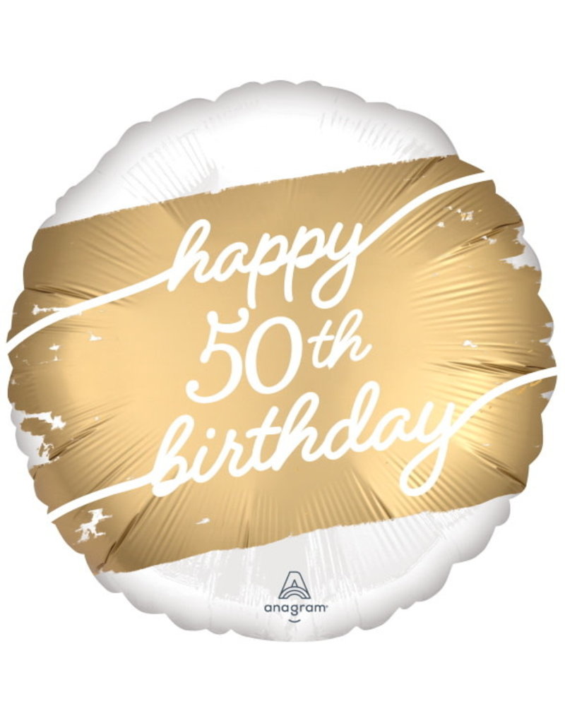 Golden Age 50 Satin 18" Mylar Balloon