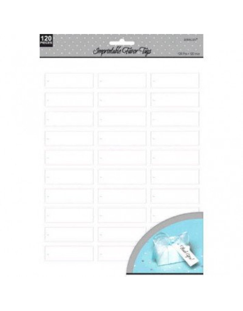 Imprintable White Favour Tags (120)