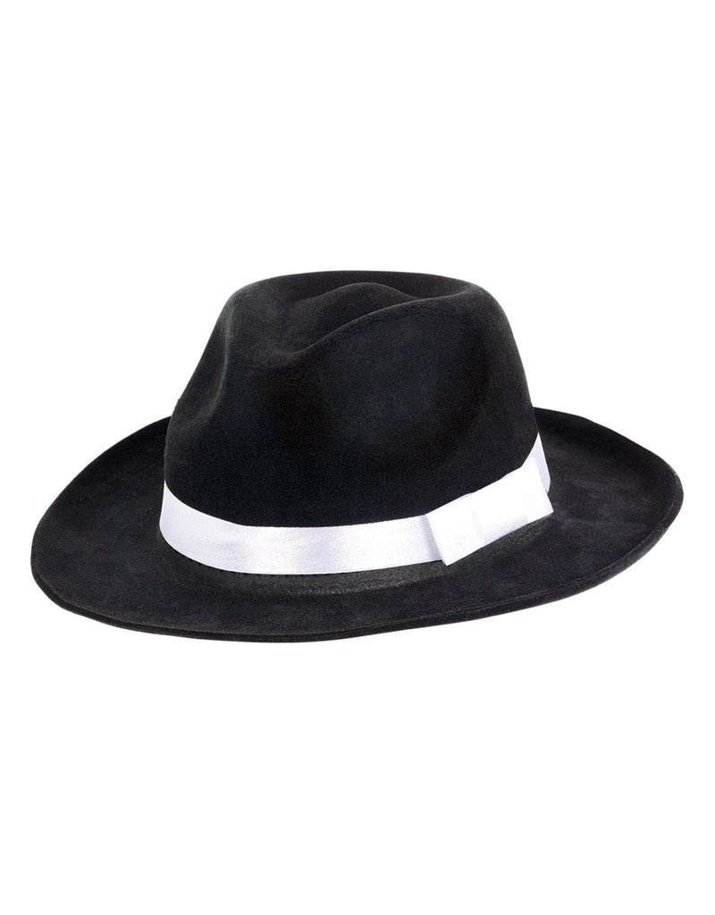 Black Gangster Fedora Hat