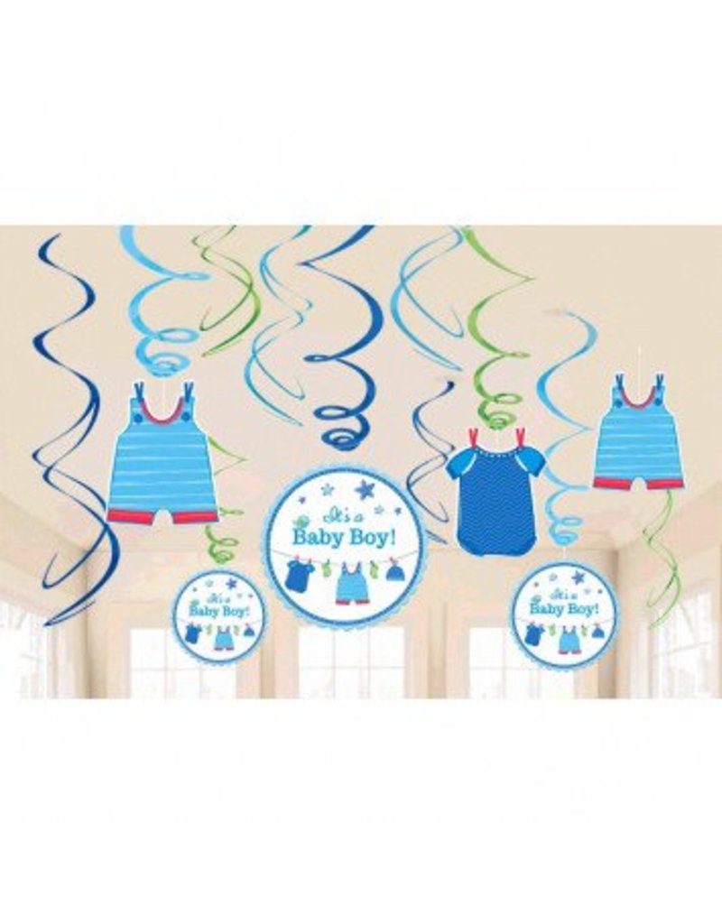 Shower With Love Boy Value Pack Foil Swirl Decorations