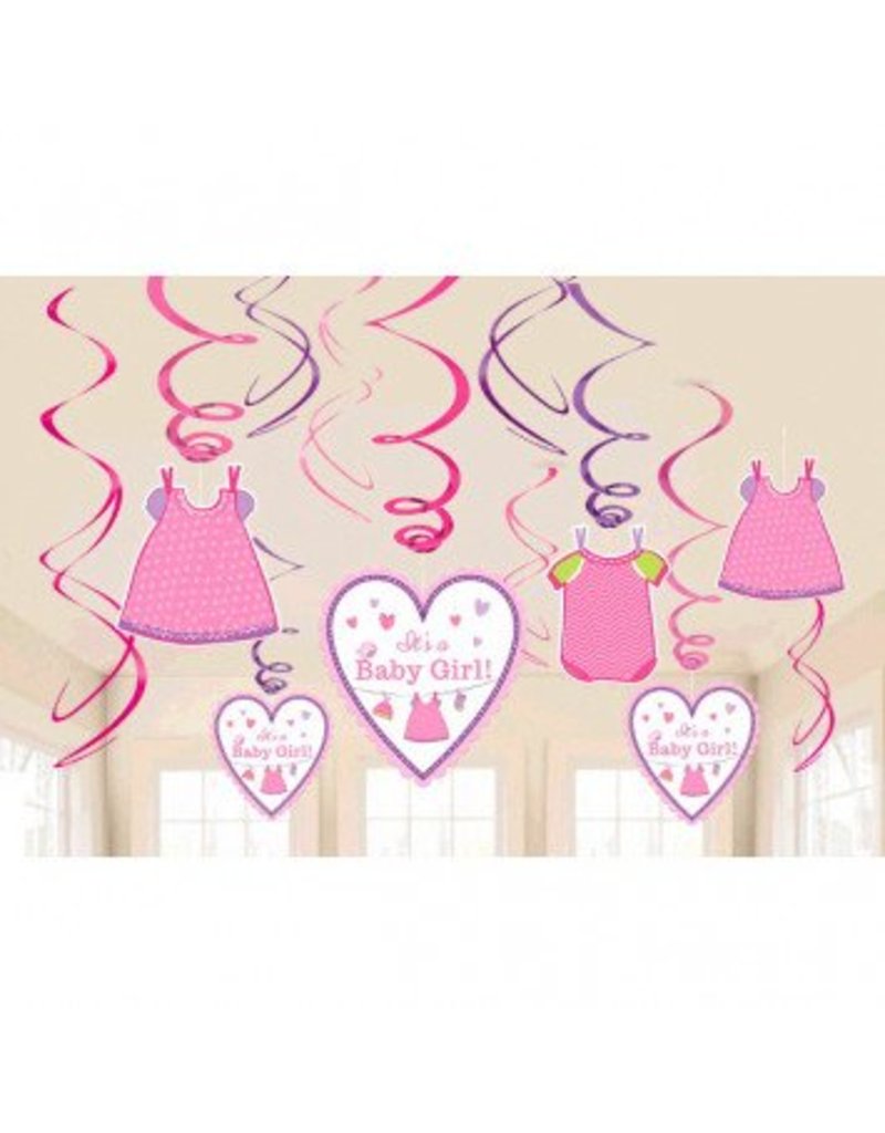 Shower With Love Girl Value Pack Foil Swirl Decorations