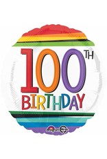 Rainbow Birthday 100 18" Mylar Balloon