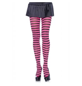 Pink & Black Striped Pantyhose