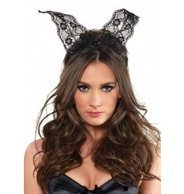 Black Scalloped Lace Bunny Ears
