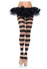 Nude and Black Striped Pantyhose