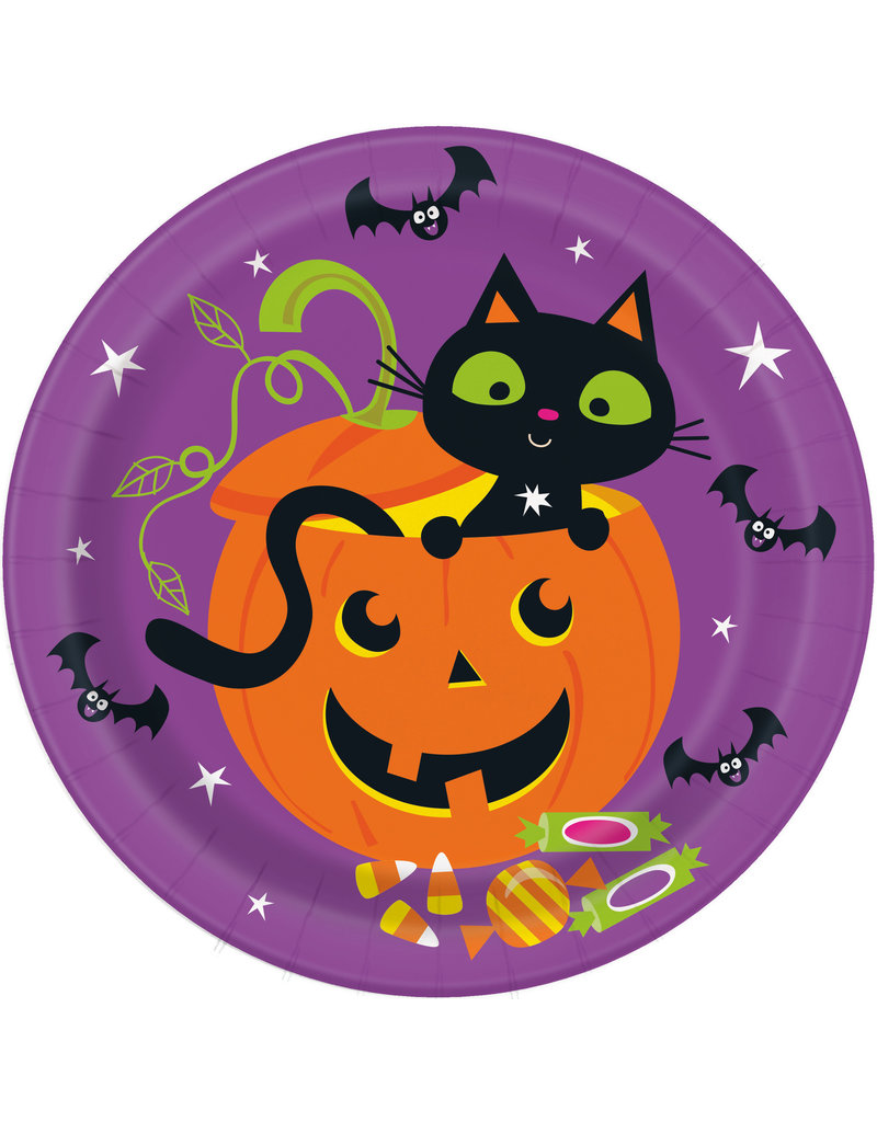 Cat & Pumpkin 9" Plates