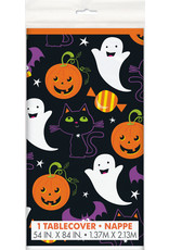 Cat & Pumpkin Plastic Tablecover