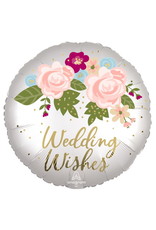 Wedding Wish Floral 18" Mylar Balloon