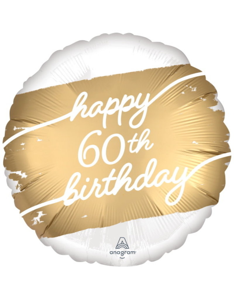 Golden Age 60 Satin 18" Mylar Balloon