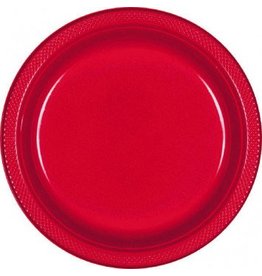 Apple Red 7" Plastic Plate (20)