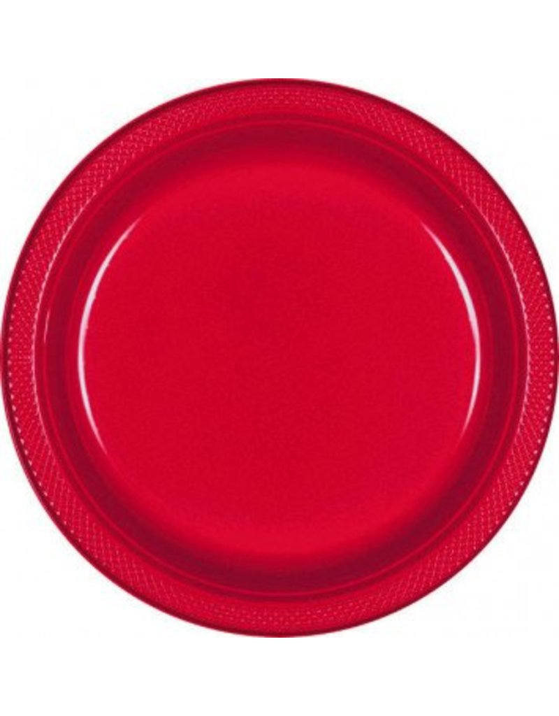 Apple Red 10.25" Plastic Plate (20)