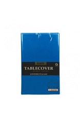 Bright Royal Blue Round  Plastic Tablecover 84"