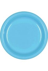 Caribbean Blue 7" Plastic Plate (20)