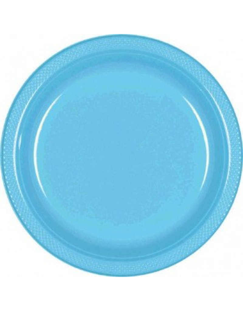 Caribbean Blue 7" Plastic Plate (20)