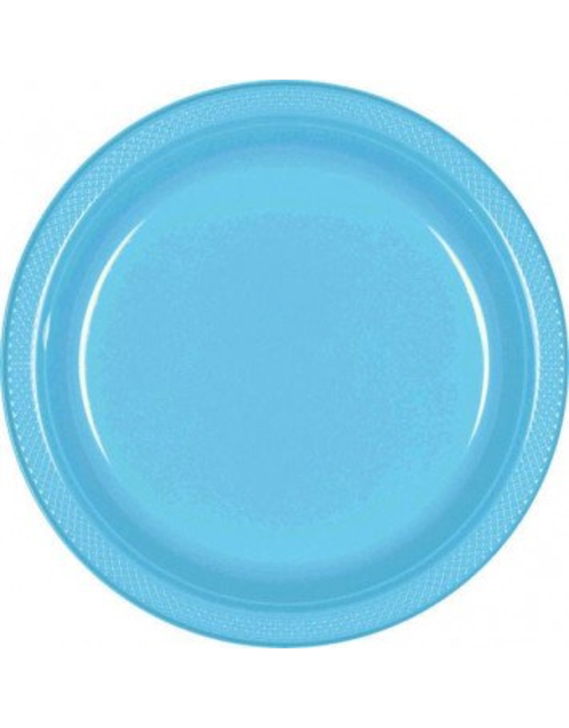 Caribbean Blue 9" Plastic Plate (20)