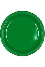 Festive Green 7" Plastic Plate (20)