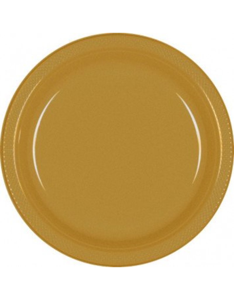 Gold Sparkle 9" Plastic Plate (20)