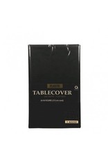 Jet Black Round Plastic Tablecover 84"