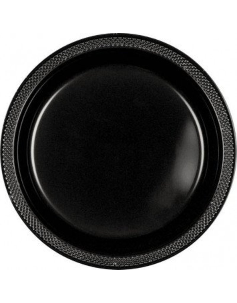 Jet Black 7" Plastic Plate (20)
