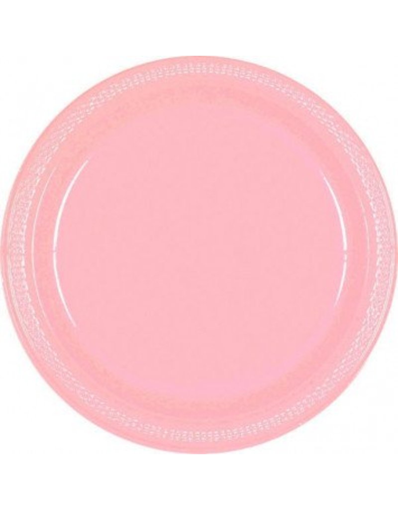 New Pink 9" Plastic Plate (20)