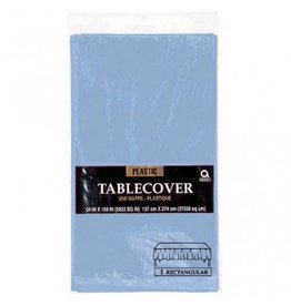 Pastel Blue Plastic Rectangular Tablecover  54" x 108"