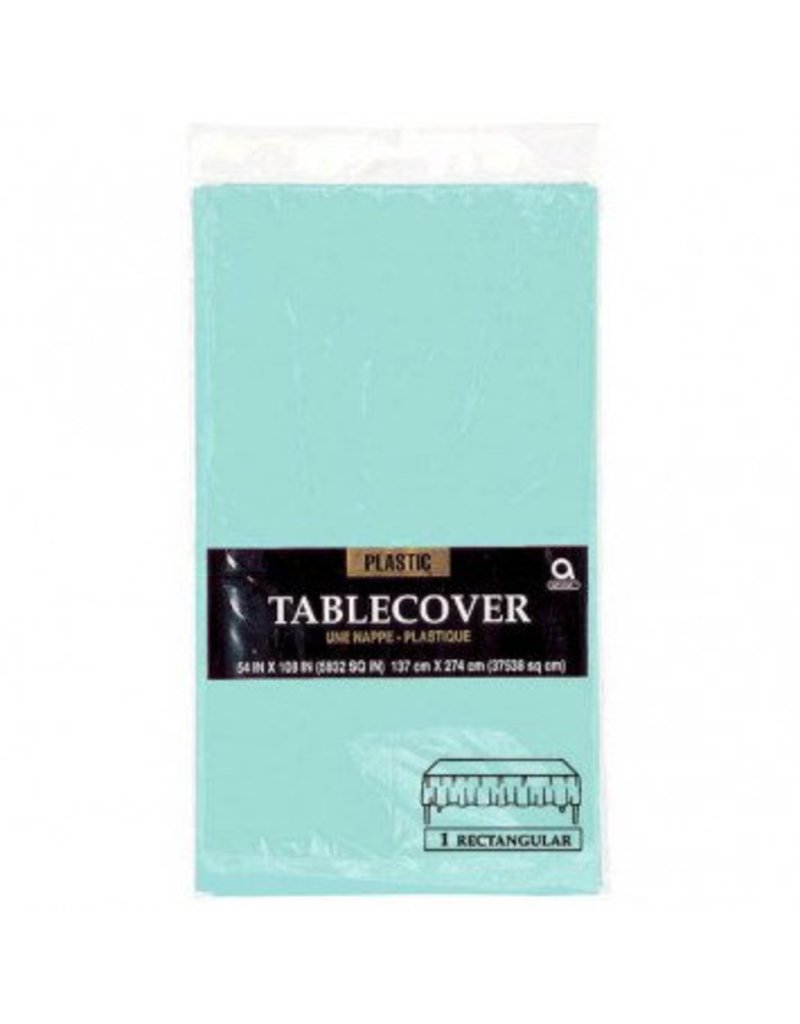Robin's Egg Blue Plastic Rectangular Tablecover  54" x 108"