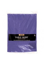 Purple Solid Color Plastic Table Skirt