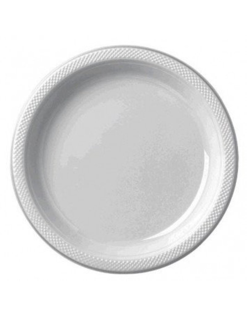 Silver 10.25" Plastic Plate (20)