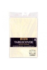 Vanilla Crème Round Plastic Tablecover 84"