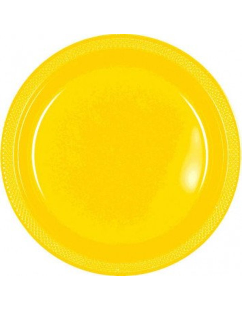 Yellow Sunshine 9" Plastic Plate (20)