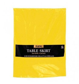 Yellow Sunshine Solid Color Plastic Table Skirt