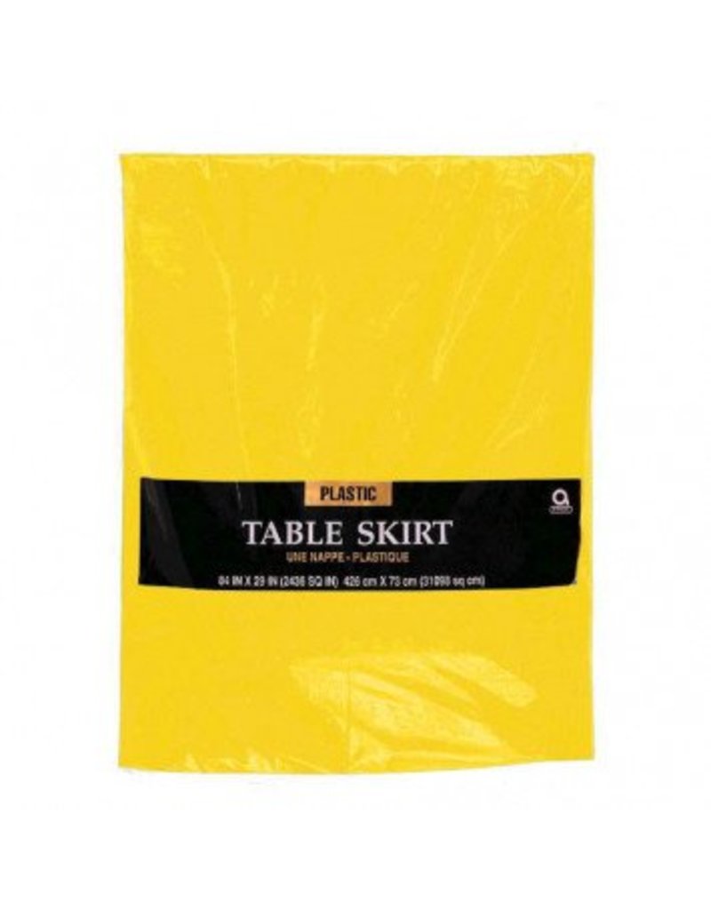 Yellow Sunshine Solid Color Plastic Table Skirt